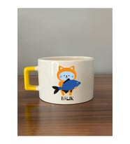 Balık Burcu ve Onla Alakalı Komik Açıklama Baskılı Turuncu Kulplu Prime Kupa Bardak Fincan Mug