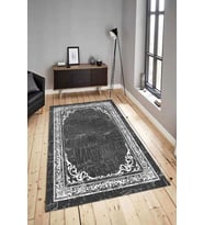 Dijital Baskılı Yıkanabilir Kaymaz Modern Renkli Salon Halısı Mutfak Halısı Yolluk ND-HY-939 (Siyah)