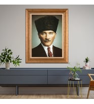 Altın Varaklı Paspartulu Çerçeveli Tablo rv428