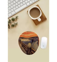 The Scream By Edvard Munch Desenli Bilek Destekli Mouse Pad