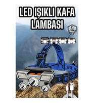 Mey İthalat® Balıkçı Kafa Lambası Led Işık 4 Farklı Mod Esnek ve Ayarlanabilir