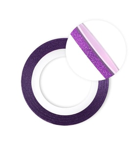 Nail art Yapışkan şerit 1metre Simli mor 3mm