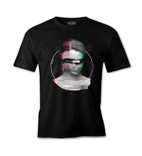 Statue Digital Woman Siyah Erkek Tshirt