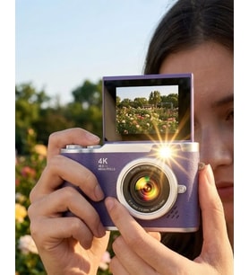 Flip Ekranlı Dijital Kamera 4K Video 48 MP Güzelleştirme Modu