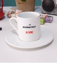 Odyometrist Türk Kahvesi Fincanı Beyaz