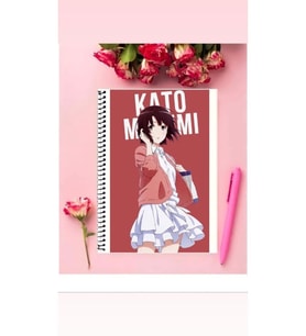 Megumi Kato Anime Defter 1 Adet Özel Tasarım A4 Boyutu Telli Çizgili Defter 21*29 Cm