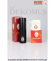 DEKOMUS LİSANSLI PREMIUM GALATASARAY 500 ML ÇELİK TERMOS VE 5 YILDIZLI KUPA SETİ (Sarı)