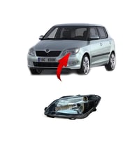 Skoda Fabia Roomstar 2011-2015 Ön Far Siyah Sol Komple 5J1941017F