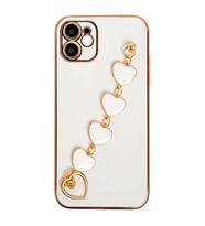 Ally iPhone 12 6.1inç Kılıf Kalp Bileklik Tutuculu Lüx Silikon Askılı Kılıf- - SSSSSS9633-9