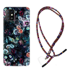 INFINIX Hot 8 9 10 11S Hot 10 Play 10T Kılıf Boyun Asklı Rasta Silikon Great Flowers 1304