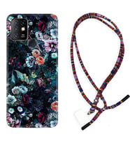 INFINIX Hot 8 9 10 11S Hot 10 Play 10T Kılıf Boyun Asklı Rasta Silikon Great Flowers 1304