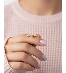 Sade Nokta 14 Ayar Altın Küpe (Gold)