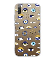 PrintiFy General Mobile GM 10 ile Uyumlu 1mm Slim Fit Nazar Boncuğu 2 Baskılı Şeffaf  Kılıf