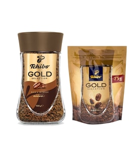 Tchibo Gold Selection Çözünebilir Kahve 100 gr Kavanoz ve 75 gr Eko