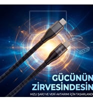 100W Güç Destekli Örgülü Type-C Şarj Kablosu