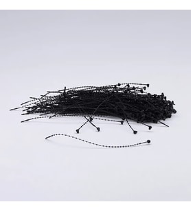 Fuyaku 5" Elle Geçmeli Tırtıklı Kılçık Etiketleme Plastiği Siyah (1.000 Adet)
