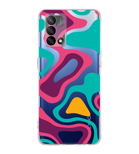 PrintiFy Oppo A74 Uyumlu Kamera Korumalı Renkli Desen Tasarımlı Şeffaf Silikon Kılıf