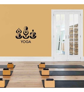Yoga Duruşları ve Yin Yanglar Dekoratif Duvar Sticker, Çıkartma, Etiket