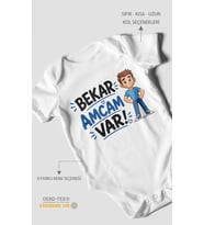 Bekar Amcam Var! Kısa Kollu Bebek Body %100 Pamuk