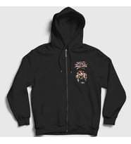 Presmono Unisex Siyah Puppet Master Face King Diamond Fermuarlı Kapüşonlu Sweatshirt 487131tt