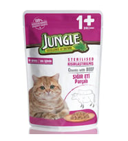 Jungle Pouch Biftekli Kısır Kedi Konserve 100 gr