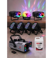 Quenlite Sahne Işık Sistemi Start Paket-2 (Top Küre Led Par Lazer Sis Makinesi)