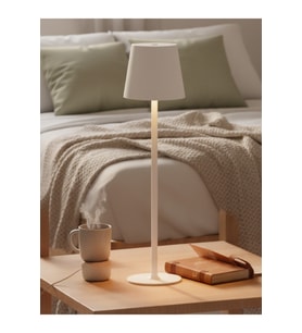 Modern Mantar Tasarımlı Şarjlı Masa Lambası, 3 Işık Tonu, Touch Dimmer, Type-C (Krem)