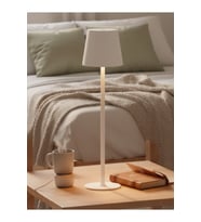 Modern Mantar Tasarımlı Şarjlı Masa Lambası, 3 Işık Tonu, Touch Dimmer, Type-C (Krem)