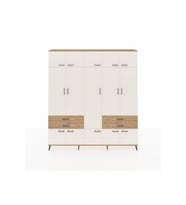 Arges Dolap 11 Raflı 4 Çekmeceli 2 Askılı 220x30x243 Çam-Aytaşı/Çam