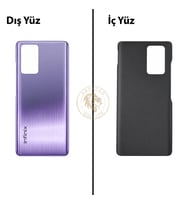 Infinix Note 10 Pro Mor Uyumlu Arka Kapak Arka Cam Batarya Pil Kapağı Lazer Kesim Back Cover