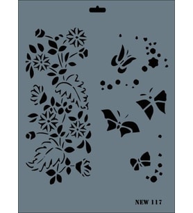 Rich New Seri N-117 Stencil 35x25 cm