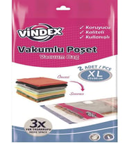 Vindex Vakumlu Giyisi Yastık Yorgan Saklama Torbası Poşeti Hurç - X Large - 55x90 Cm. -2'li 1 Paket