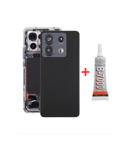 Xiaomi Redmi Note 13 Pro 5G Arka Kapak - Arka Pil Batarya Kapağı Kamera Lensli + B7000 Yapıştırcı - 2312DRA50G Uyumlu (Siyah)