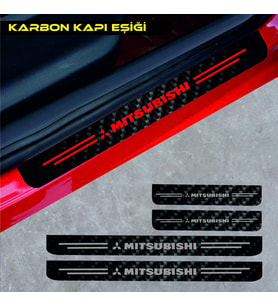 Mitsubishi Galant İçin Uyumlu Aksesuar Oto Kapı Eşiği Sticker Karbon 4 Adet