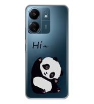 Xiaomi Redmi 13C Uyumlu Sevimli Panda Desenli Şeffaf Telefon Kılıfı