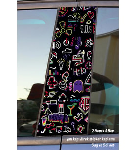 çizgiler sticker yan kapı direk kaplama 2li sol sağ takım yapıştırma