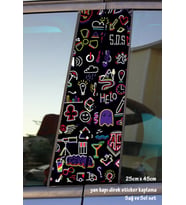 çizgiler sticker yan kapı direk kaplama 2li sol sağ takım yapıştırma