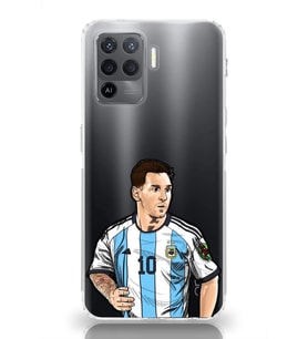 Oppo Reno 5 Lite Uyumlu Lionel Messi Desenli Şeffaf Telefon Kılıfı