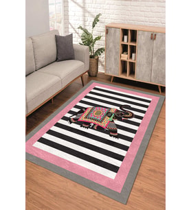 Dijital Kaymaz Taban Yıkanabilir Renkli Salon Halısı Mutfak Halısı Yolluk ND-SD-167 (Pembe)