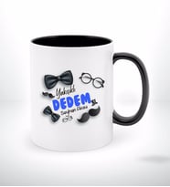 BK Gift Kişiye Özel Yakışıklı Dedem Tasarımlı Siyah Beyaz Kupa Bardak-1