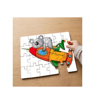 Roketin Üstünde Uyuyan Koala Tasarımlı 24 Parça Ahşap Çocuk Puzzle MPK0106