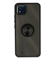 Newface Realme C11 2021 Kılıf Montreal Yüzüklü Silikon Kapak - Siyah
