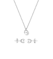 925 Ayar Gümüş Minimal İnci Taşlı Set