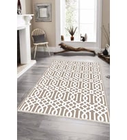 Bej Spor Kaymaz Tabanlı Makinede Yıkanabilir Halı LB001 - 100 x 160 cm
