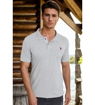 T8561 DEWBERRY ERKEK TSHIRT-DÜZ GRİ