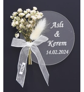 50 Adet 7cm İsimli Pleksi Magnet Söz Nişan Düğün Hediyesi (Karışık)