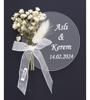 50 Adet 7cm İsimli Pleksi Magnet Söz Nişan Düğün Hediyesi (Karışık)
