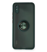 Newface Xiaomi Redmi 9A Kılıf Montreal Yüzüklü Silikon Kapak - Yeşil