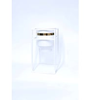 Ayaklı Metal Saksı Beyaz Gold Detaylı Dekoratif Çiçeklik Saksılık 41x21cm
