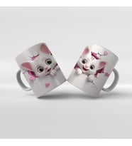 Baskılı Kupa Bardak Sevimli Kedi - 18